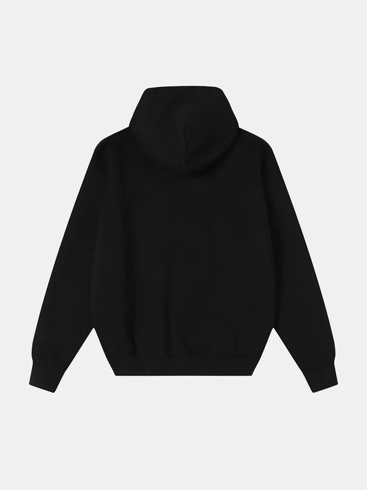 GSM BOXY CROPPED FIT 'BLACK' ZIP-UP HOODIE