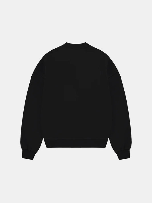 BOXY CROPPED FIT 'BLACK' CREWNECK