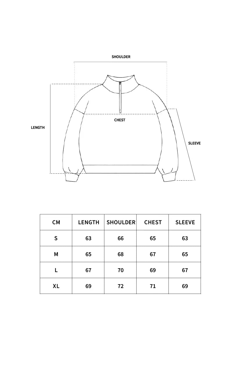 BOXY CROPPED FIT QUARTER-ZIP 'NAVY’ SWEATER