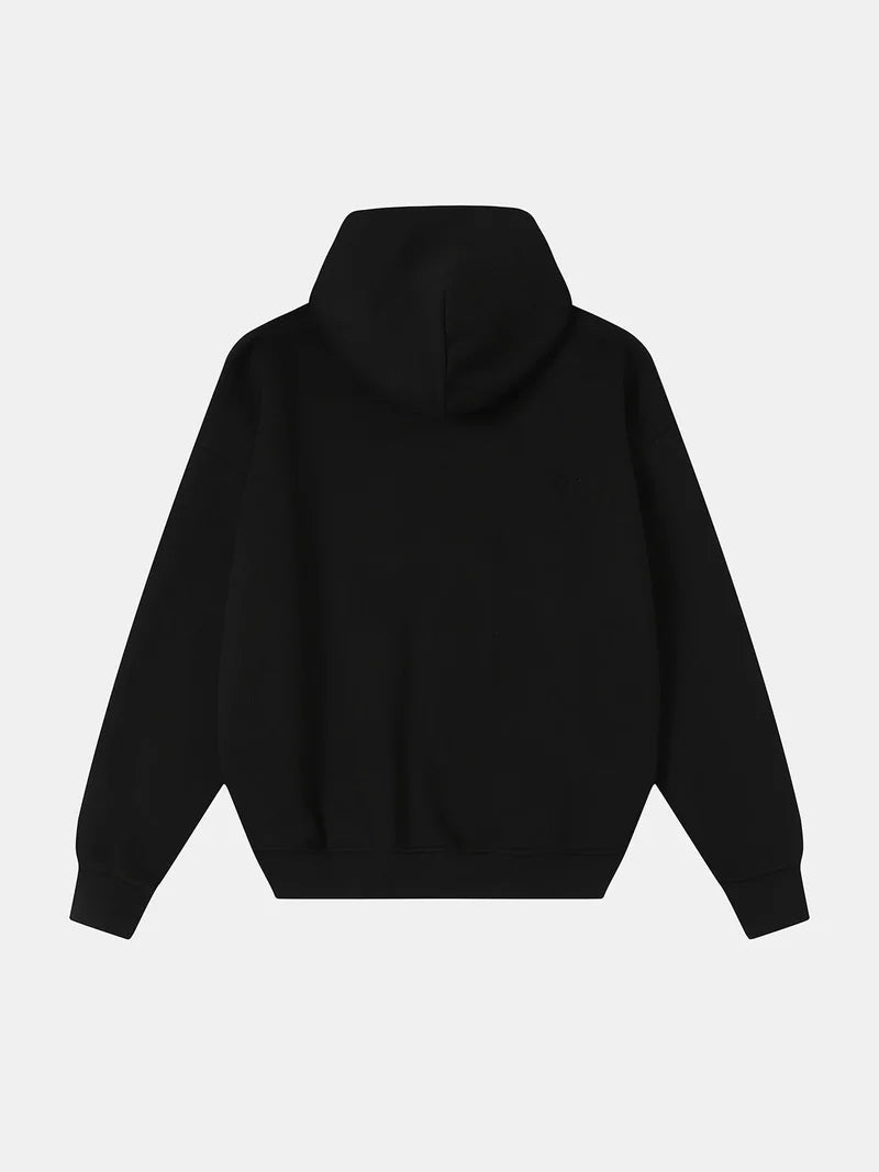 GSM BOXY CROPPED FIT 'BLACK' ZIP-UP HOODIE