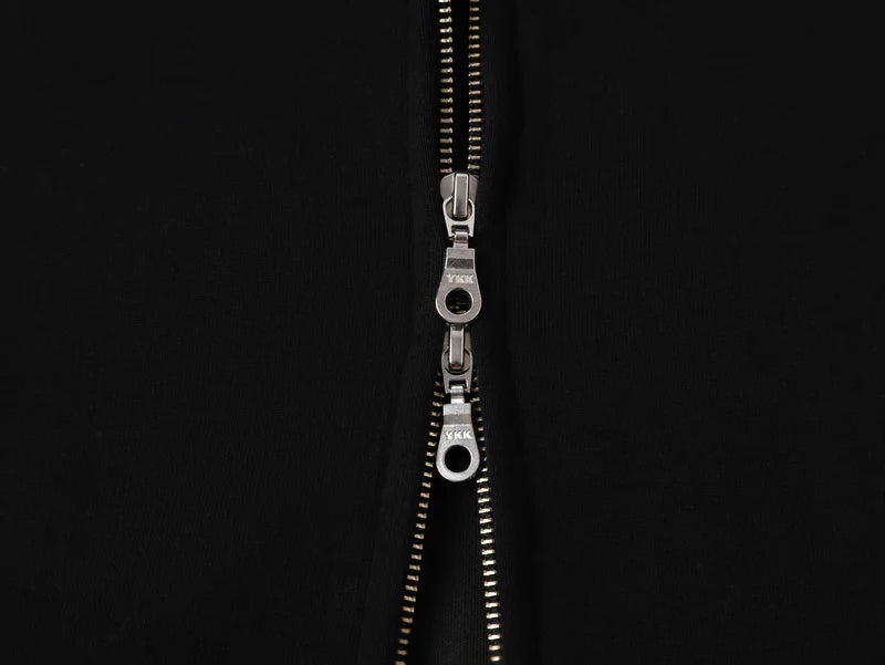 GSM BOXY CROPPED FIT 'BLACK' ZIP-UP HOODIE