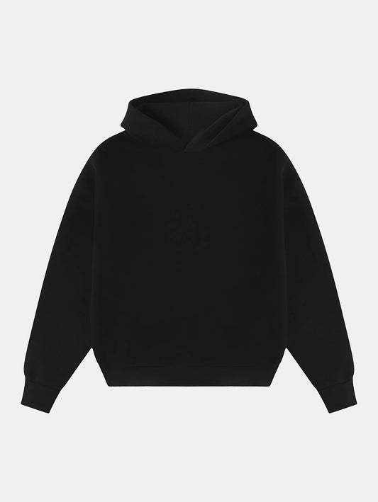 BOXY CROPPED FIT 'BLACK' HOODIE
