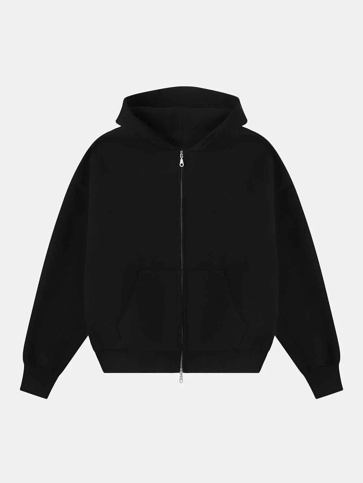 GSM BOXY CROPPED FIT 'BLACK' ZIP-UP HOODIE