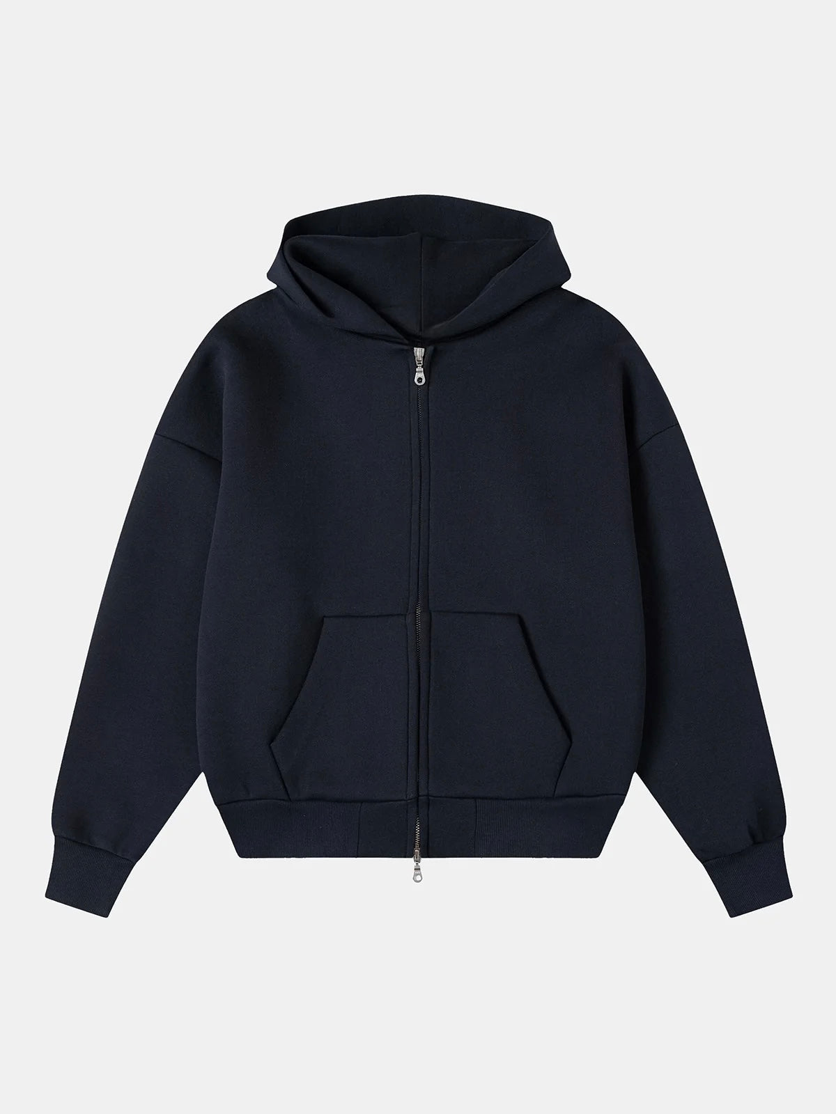 GSM BOXY CROPPED FIT 'NAVY BLUE' ZIP-UP HOODIE