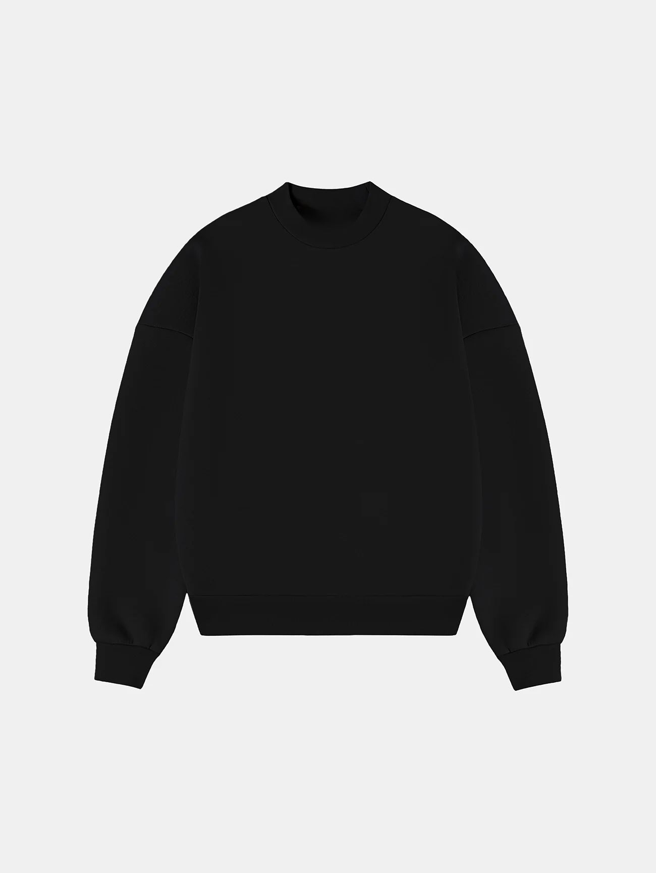 BOXY CROPPED FIT 'BLACK' CREWNECK