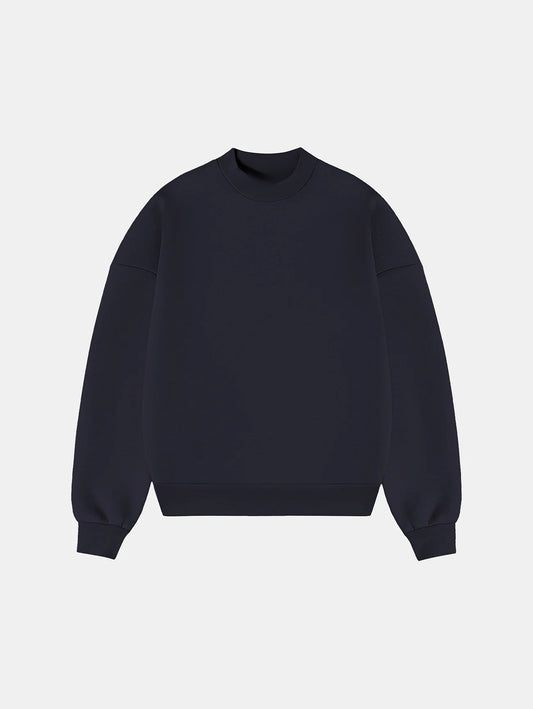 BOXY CROPPED FIT 'NAVY' CREWNECK