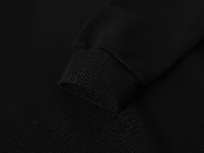 BOXY CROPPED FIT 'BLACK' HOODIE