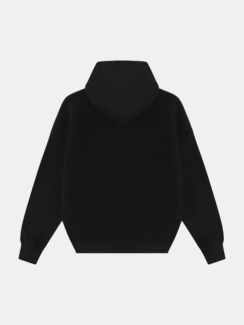 BOXY CROPPED FIT 'BLACK' HOODIE