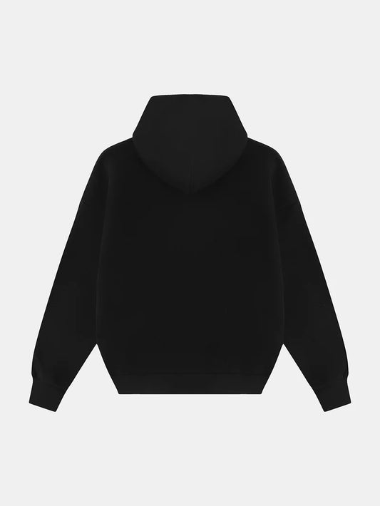 BOXY CROPPED FIT 'BLACK' HOODIE