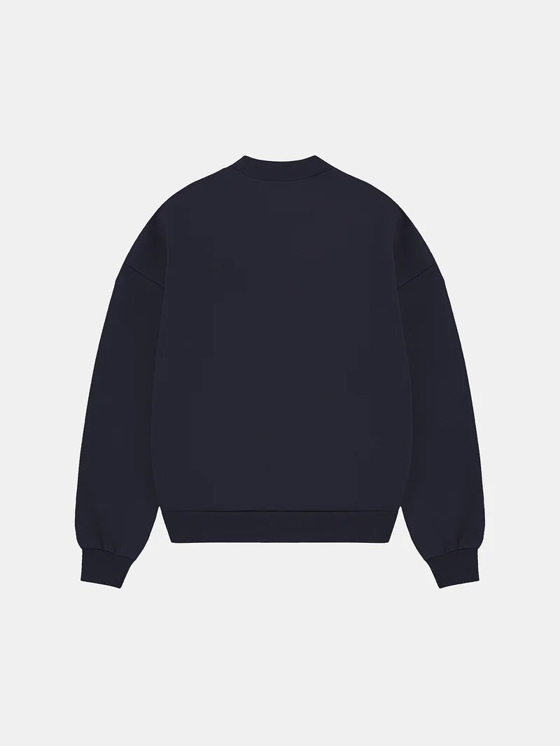 BOXY CROPPED FIT 'NAVY' CREWNECK