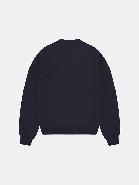 BOXY CROPPED FIT 'NAVY' CREWNECK