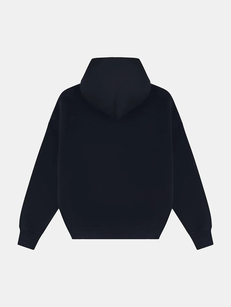 BOXY CROPPED FIT 'NAVY' HOODIE