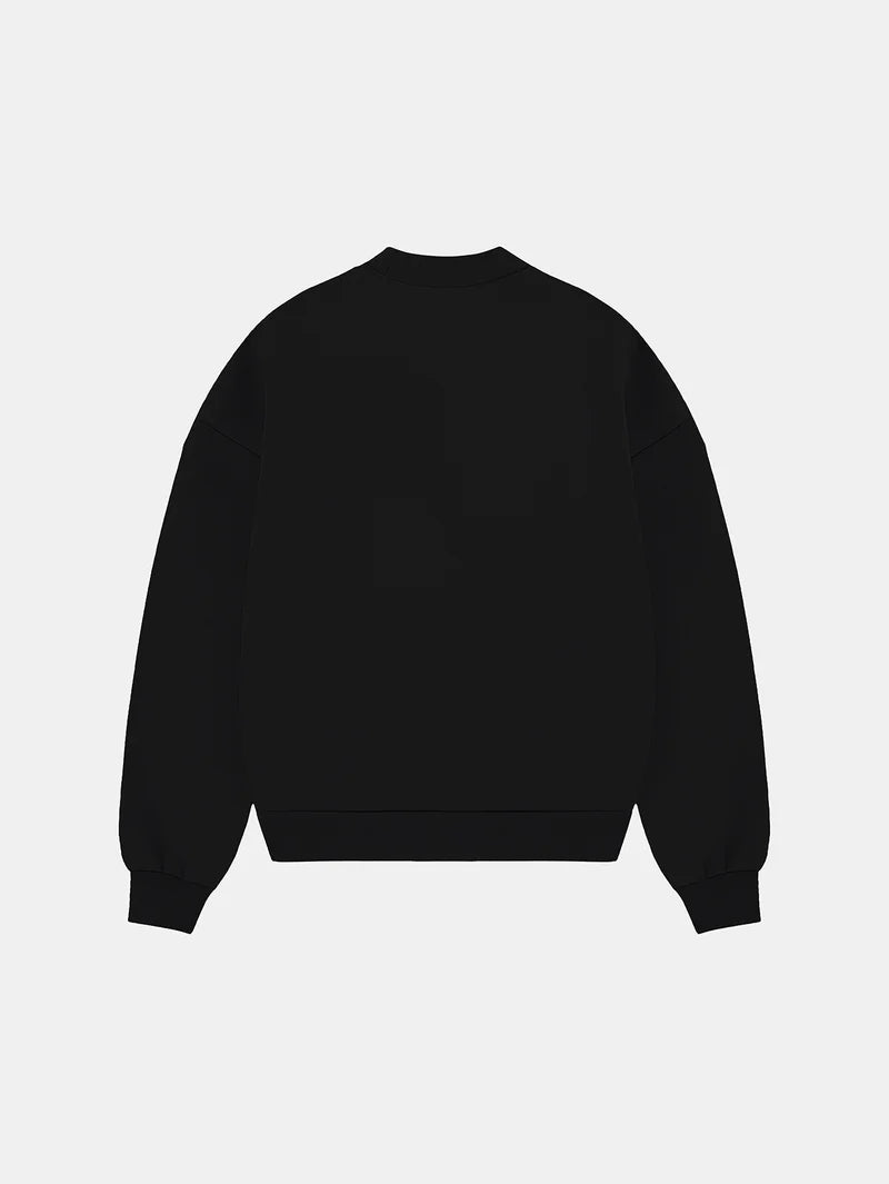 BOXY CROPPED FIT 'BLACK' CREWNECK