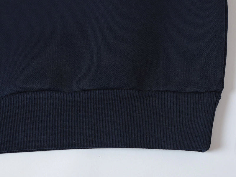 BOXY CROPPED FIT QUARTER-ZIP 'NAVY’ SWEATER